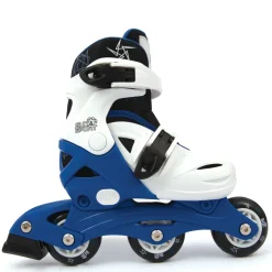 Pattini A 3 Ruote Regolabili Con Freno Posteriore Misure Da 26 A 30 Per Bambini- Disponibile In Blu E Rosa