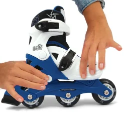 Pattini A 3 Ruote Regolabili Con Freno Posteriore Misure Da 26 A 30 Per Bambini- Disponibile In Blu E Rosa