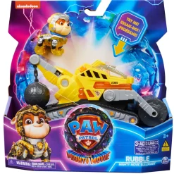 Paw Patrol, Bulldozer Di Rubble Tematizzato Paw Patrol: Il Super Film, Con Luci E Suoni, Giochi Paw Patrol Per Bambini E Bambine, 3+ Anni