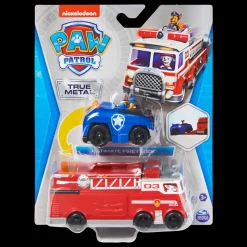 Paw Patrol, Camion Dei Pompieri E Auto Della Polizia Di Chase In Metallo, Veicoli Die-Cast