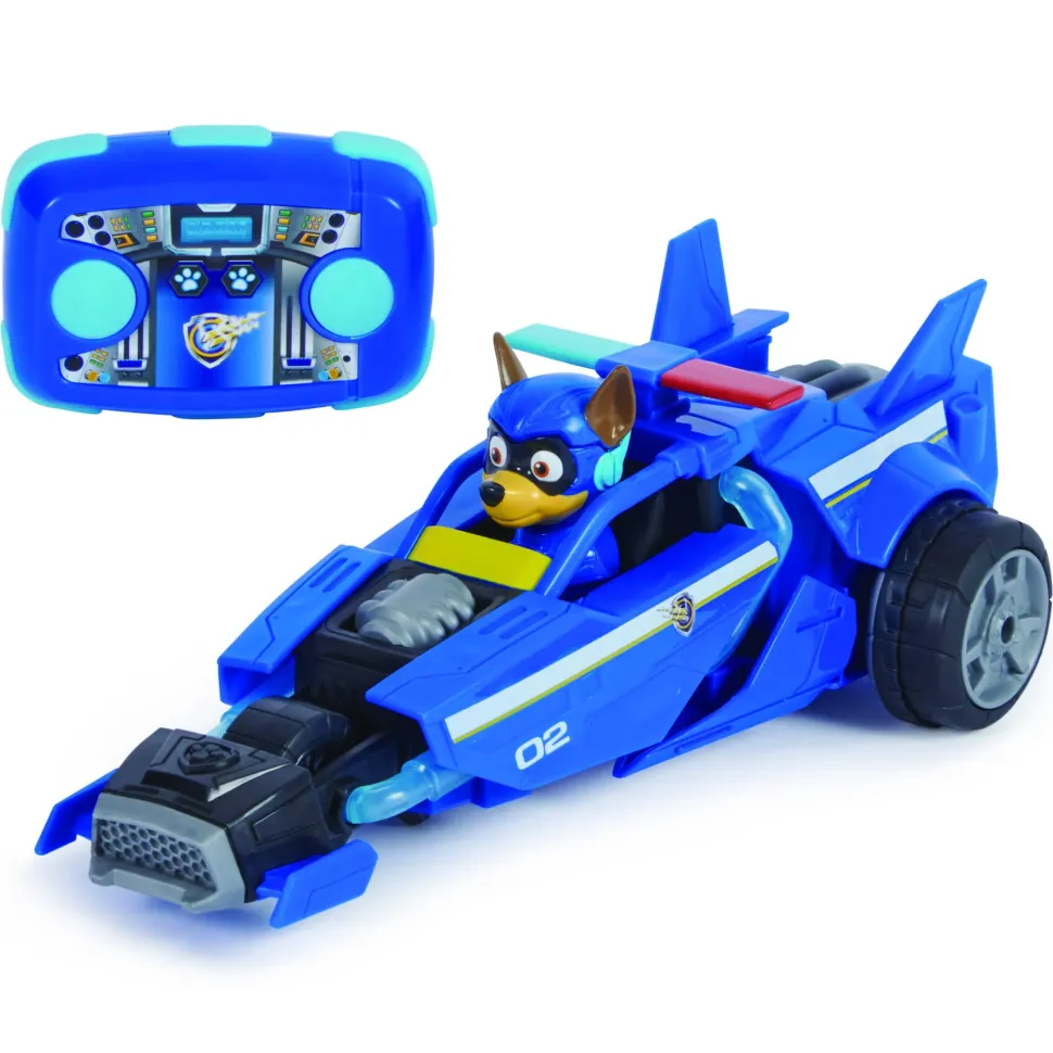 Paw Patrol: Il Super Film, Auto Radiocomandata Con Chase Super Cuccioli Modellato, Giocattoli Per Bambini E Bambine Da 3 Anni In Su