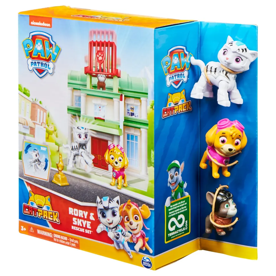Paw Patrol, Set Gioco Cat Pack, Set A Sorpresa Con Personaggi Paw Patrol (Leo E Marshall O Rory E Skye), Giocattoli Per Bambini Dai 3 Anni In Su