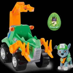 Paw Patrol, Veicolo A Carica Dino Rescue Rocky Con Dinosauro Misterioso