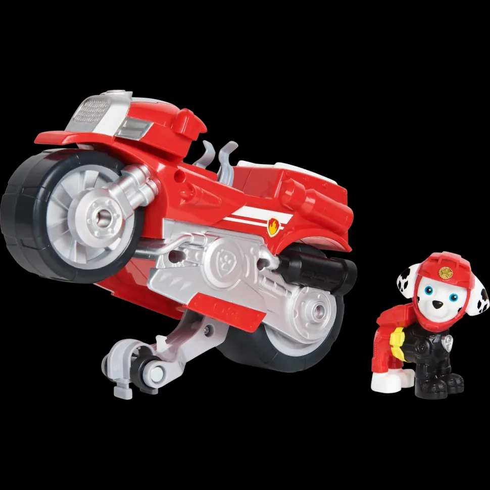 Paw Patrol, Veicolo Moto Pups Di Marshall Con Motore A Retrocarica E Personaggio