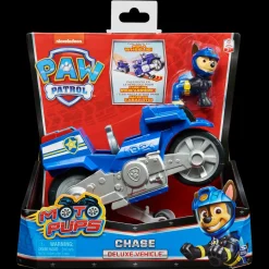 Paw Patrol, Veicolo Moto Pups Di Chase Con Motore A Retrocarica E Personaggio