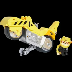 Paw Patrol, Veicolo Moto Pups Di Rubble Con Motore A Retrocarica E Personaggio