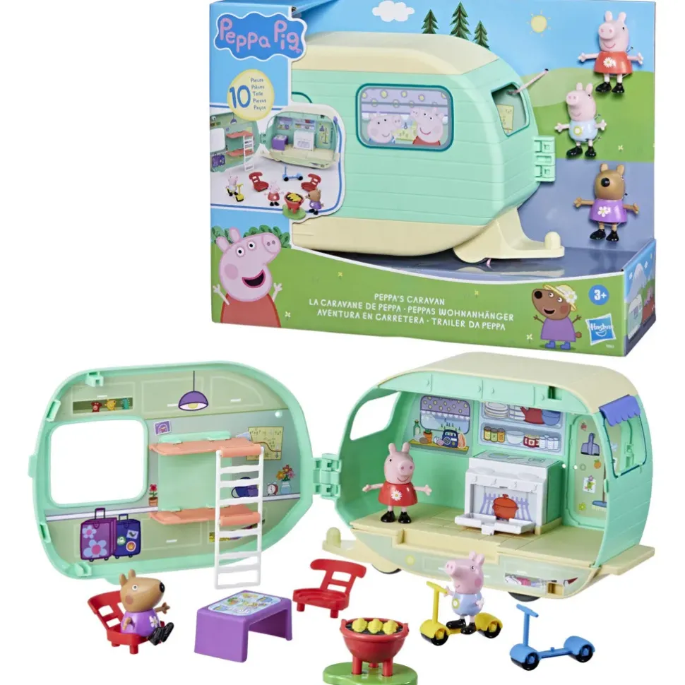 Peppa Pig La Roulotte Di Peppa Pig, Playset Con 6 Accessori E 3 Action Figure