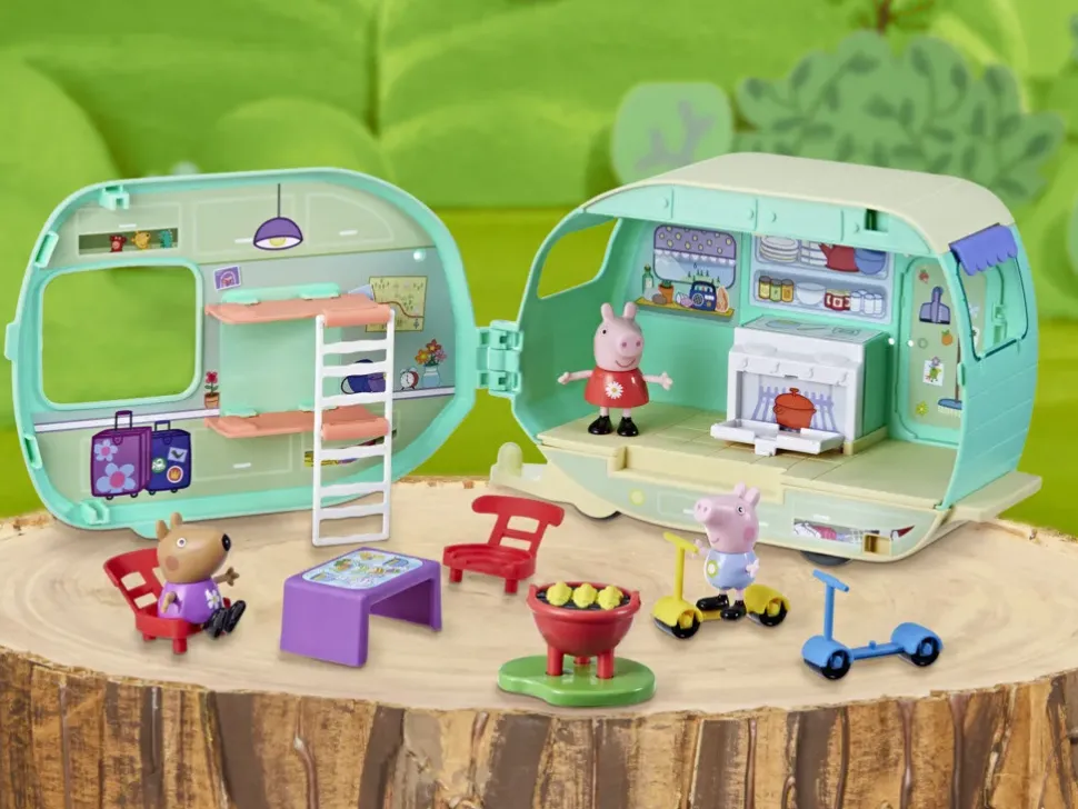 Peppa Pig La Roulotte Di Peppa Pig, Playset Con 6 Accessori E 3 Action Figure