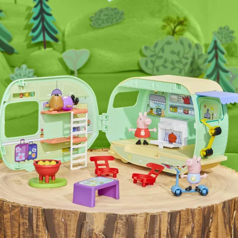 Peppa Pig La Roulotte Di Peppa Pig, Playset Con 6 Accessori E 3 Action Figure