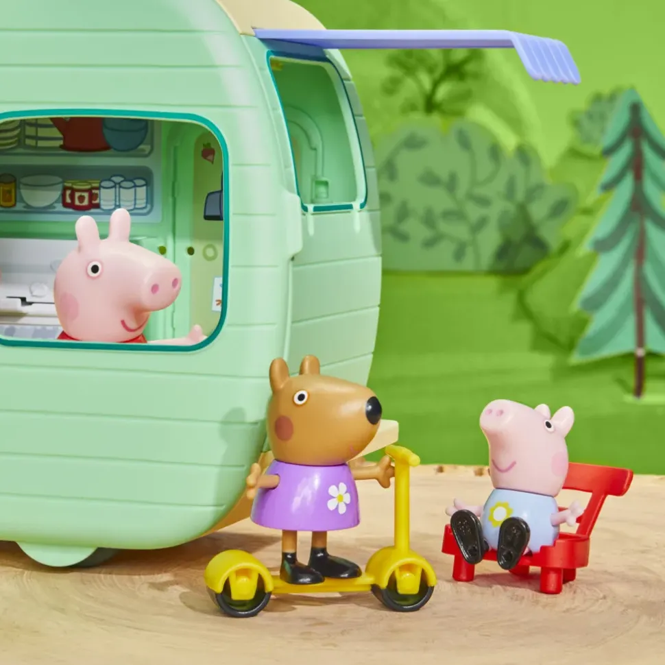 Peppa Pig La Roulotte Di Peppa Pig, Playset Con 6 Accessori E 3 Action Figure