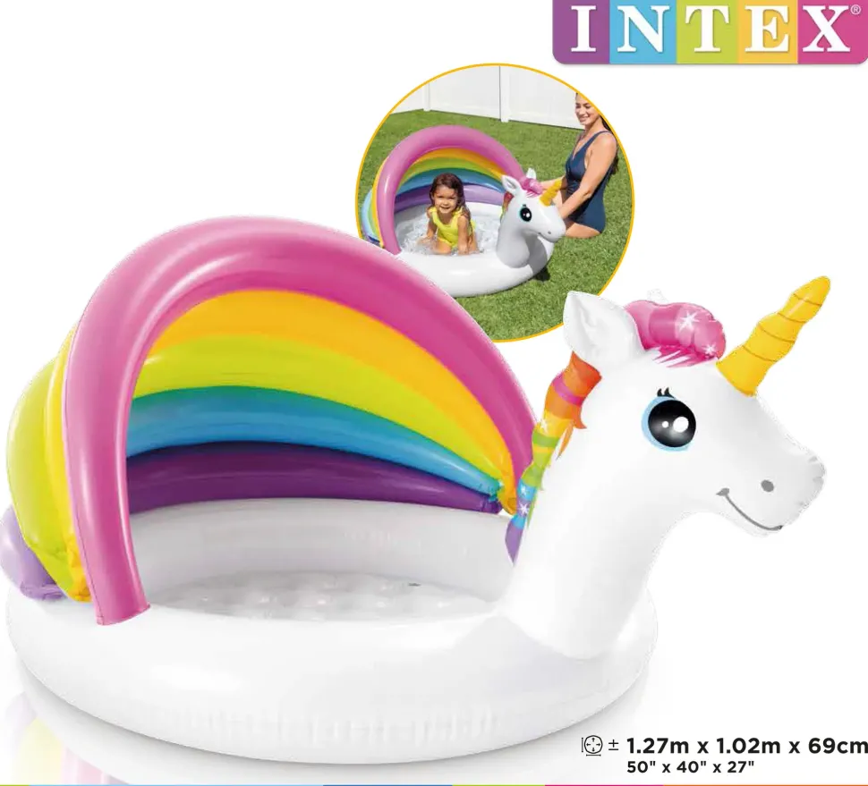 Piscina Baby Pool Unicorno Cm 127X102X69