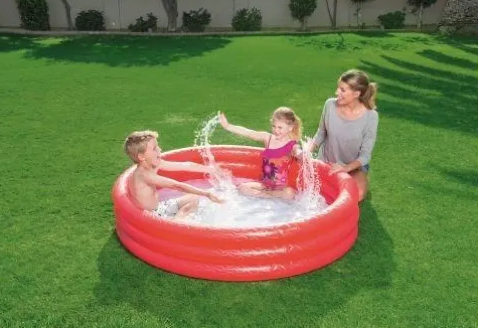 Piscina Tinta Unita A 3 Anelli Cm. 152 30, 2 Colori Assortiti, Effetto Ghiaccio