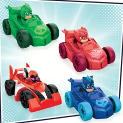 Pj Masks Super Pigiamini, Pista Delle Macchinine, Playset Con Pista E 4 Macchine Pj Masks, Per Bambini Dai 3 Anni In Su