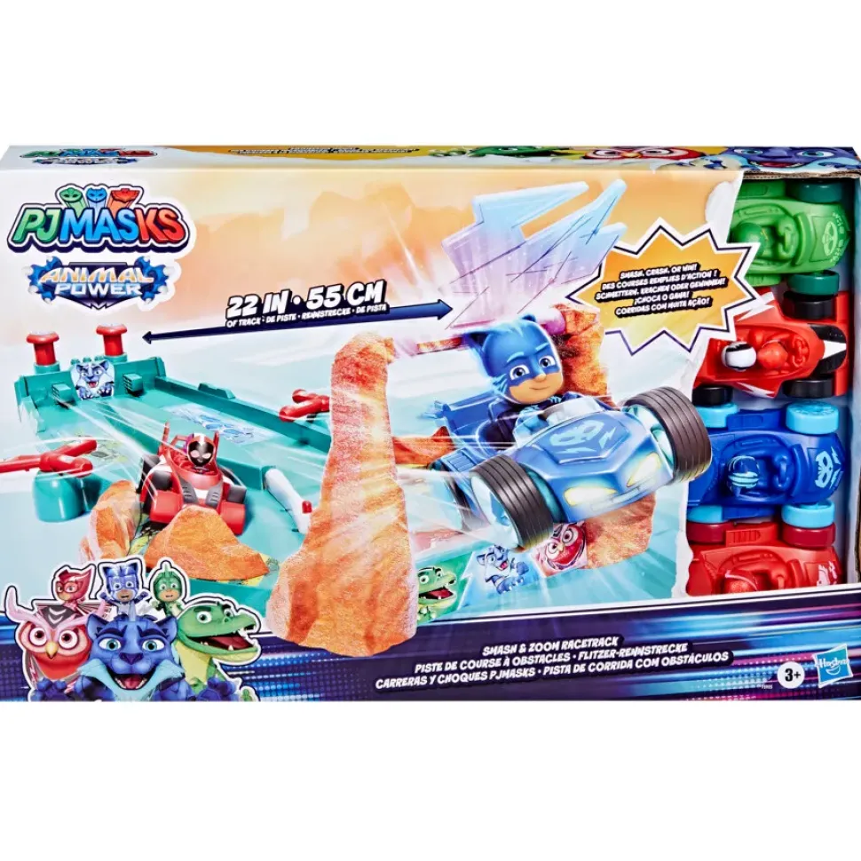 Pj Masks Super Pigiamini, Pista Delle Macchinine, Playset Con Pista E 4 Macchine Pj Masks, Per Bambini Dai 3 Anni In Su