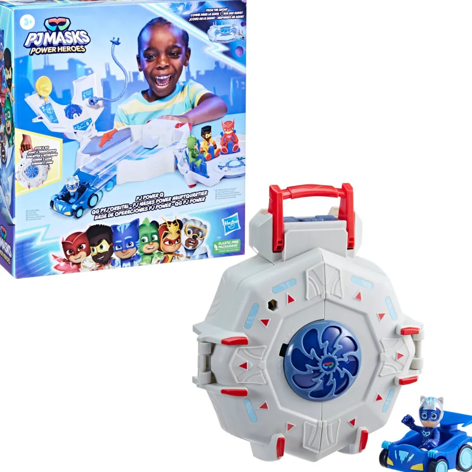 Pj Masks Super Pigiamini, Playset Pj Power Q, Set Del Quartier Generale Dei Superpigiamini Con Auto E Action Figure, Giocattoli A Tema Supereroi Per Bambini E Bambine Dai 3 Anni In Su