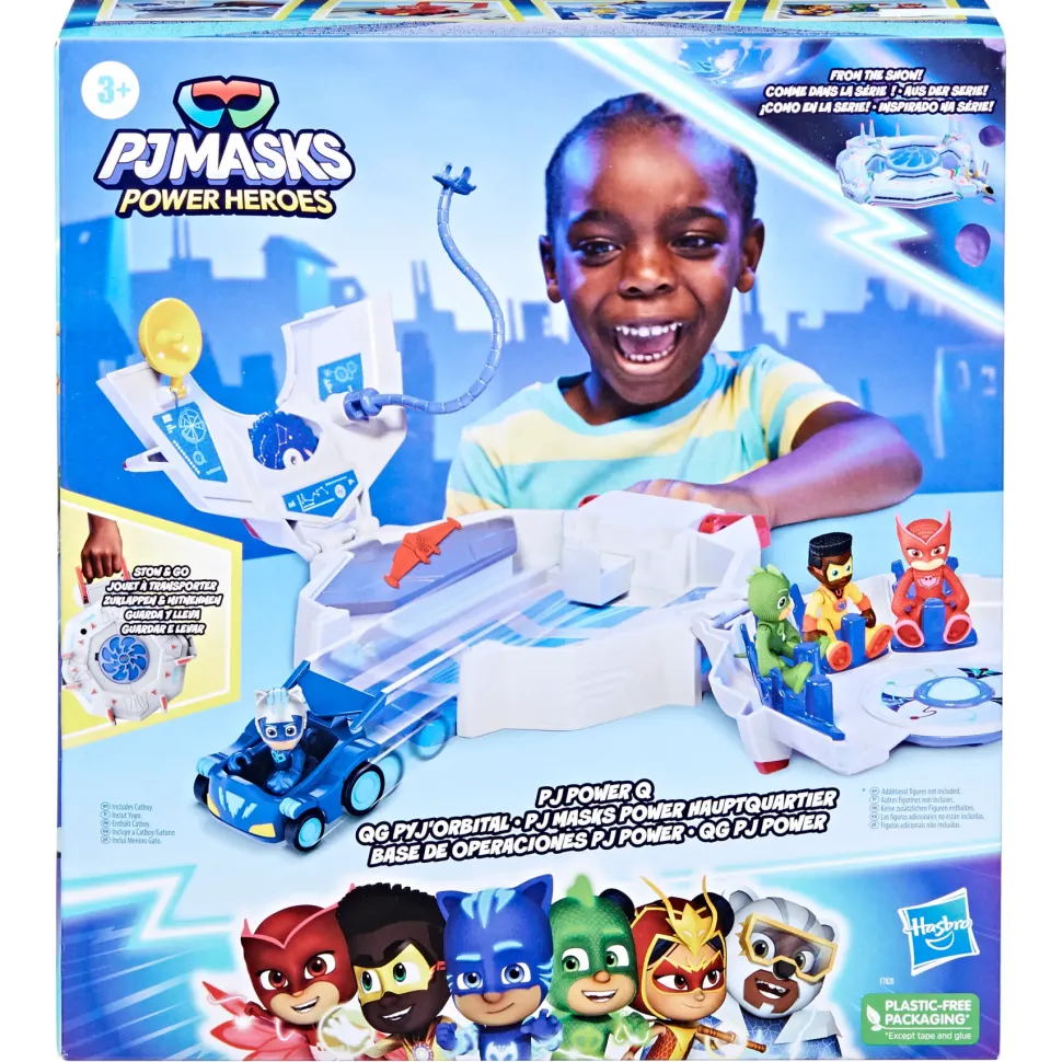 Pj Masks Super Pigiamini, Playset Pj Power Q, Set Del Quartier Generale Dei Superpigiamini Con Auto E Action Figure, Giocattoli A Tema Supereroi Per Bambini E Bambine Dai 3 Anni In Su