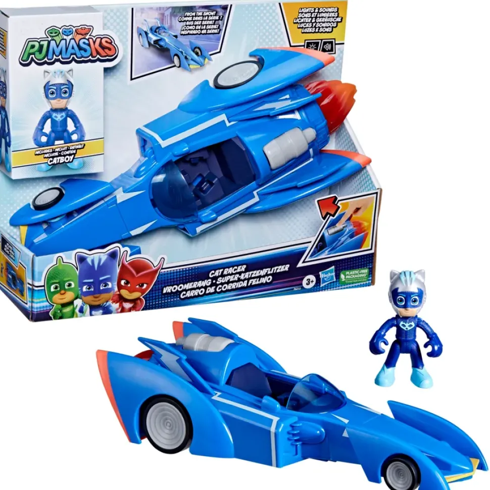 Pj Masks Super Pigiamini, Cat Racer, Auto Giocattolo Di Gattoboy, Giocattoli Per Bambini E Bambine In Eta Prescolare