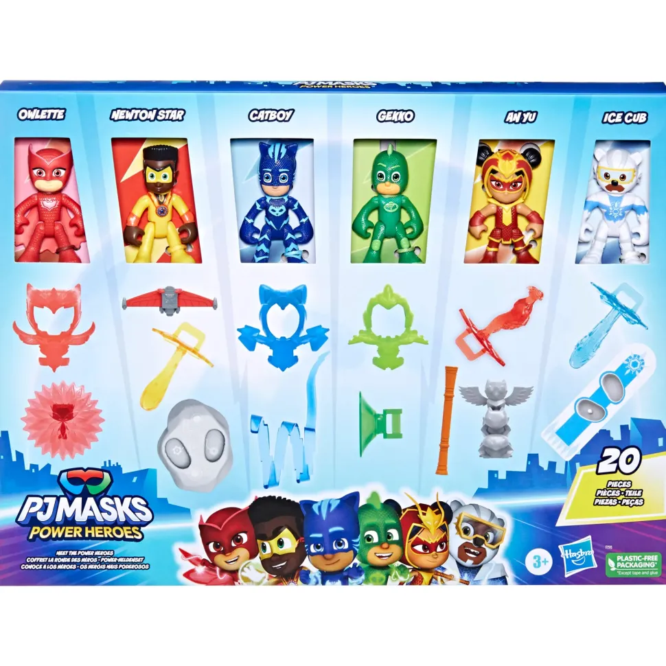Pj Masks Super Pigiamini, La Squadra Di Power Heroes, Action Figure Per Bambini E Bambine In Eta Prescolare