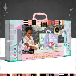 Play Set Castello Con 13 Accessori Di Legno