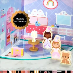 Play Set Castello Con 13 Accessori Di Legno