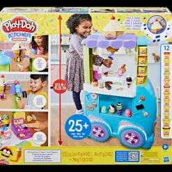 Play-Doh, Kitchen Creations, Il Super Camioncino Dei Gelati Di Play-Doh, Playset Con Cucina Di Grandi Dimensioni Con Suoni Realistici, 27 Accessori, 12 Vasetti Di Pasta Da Modellare Atossica