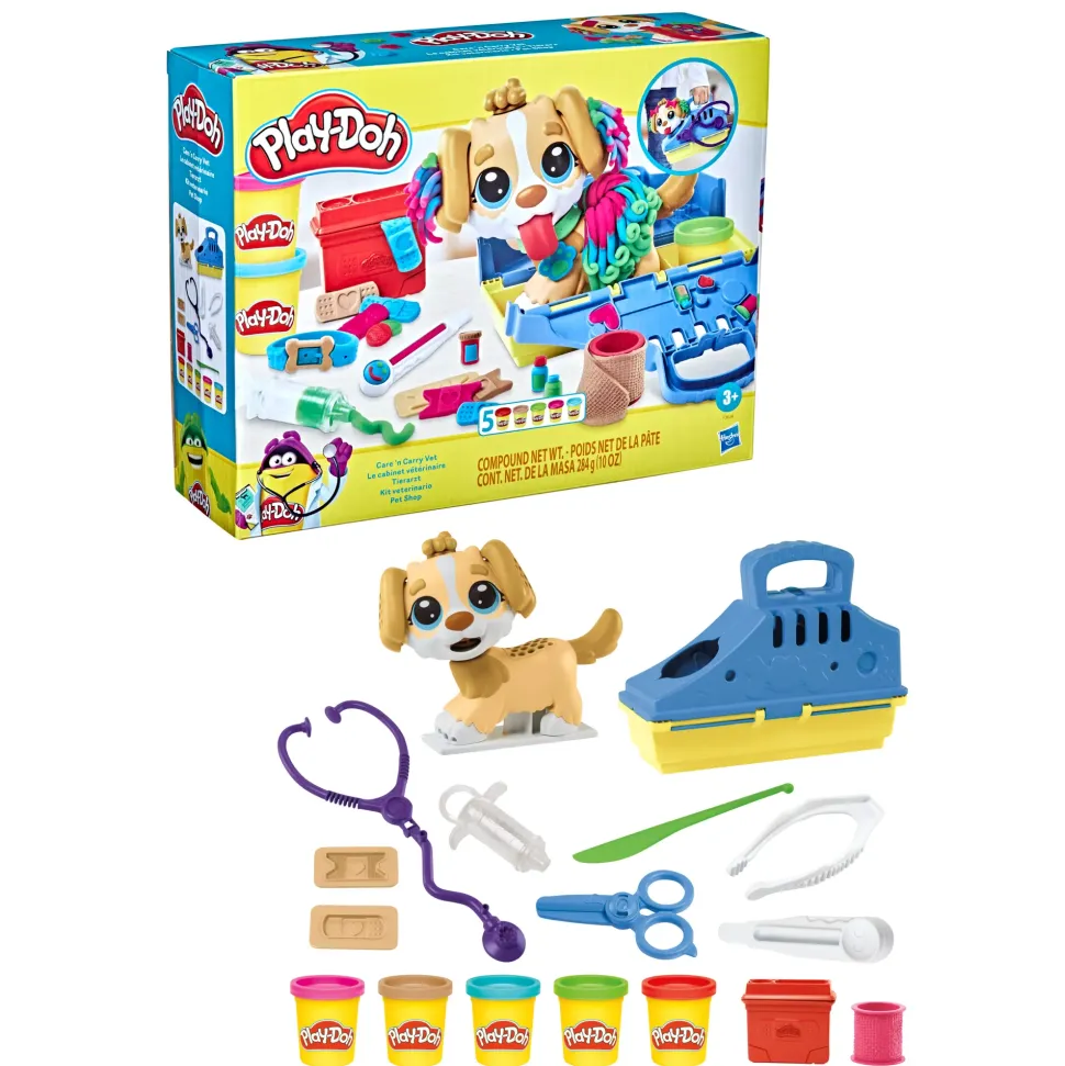Play-Doh Set Da Veterinario, Playset Con 10 Strumenti E 5 Colori Di Pasta Da Modellare Atossica, Cane Giocattolo Per Bambini Dai 3 Anni In Su