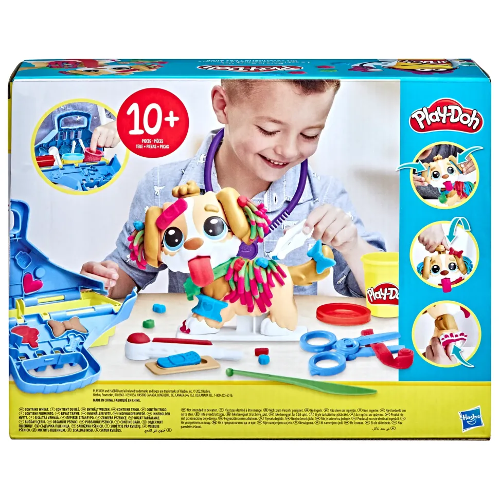 Play-Doh Set Da Veterinario, Playset Con 10 Strumenti E 5 Colori Di Pasta Da Modellare Atossica, Cane Giocattolo Per Bambini Dai 3 Anni In Su