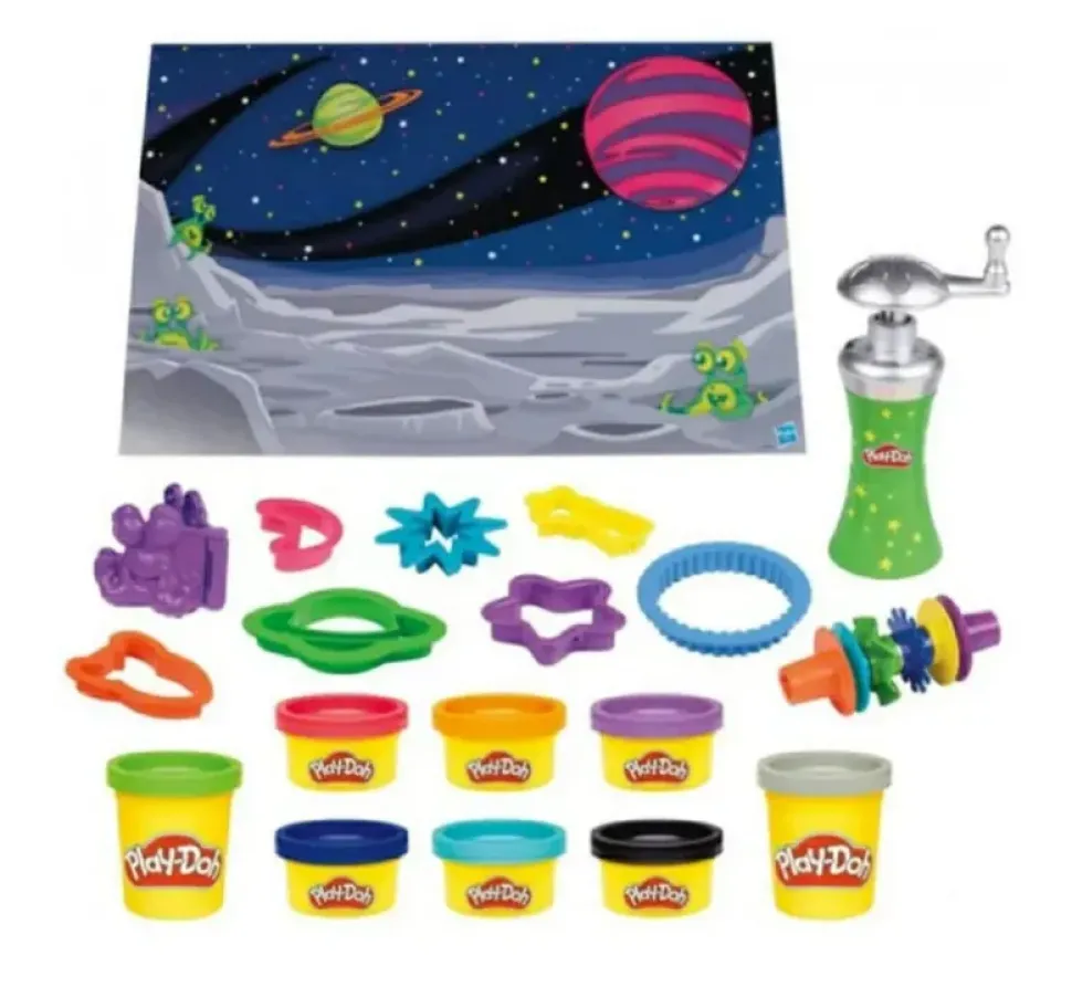 Play-Doh, Set Nello Spazio, Playset Con Tappetino Da Gioco, 10 Accessori Dello Spazio E 8 Colori