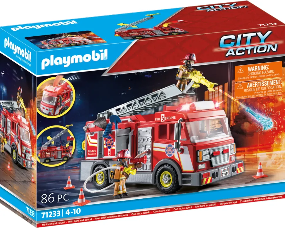 Playmobil 71233 Camion Dei Vigili Del Fuoco Con Luci E Suoni Per Bambini Dai 4 Anni