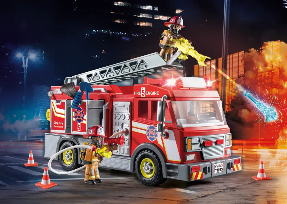 Playmobil 71233 Camion Dei Vigili Del Fuoco Con Luci E Suoni Per Bambini Dai 4 Anni