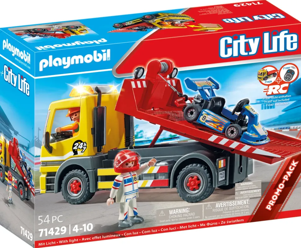 Playmobil 71429 Carro Attrezzi Con Go-Kart Per Bambini Dai 4 Anni