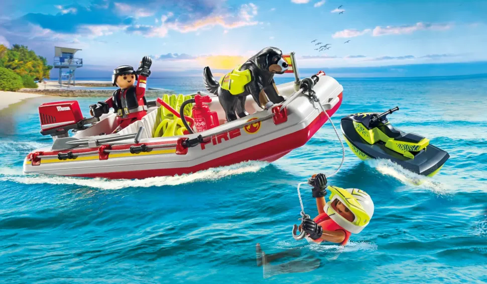 Playmobil 71464 Gommone Dei Pompieri E Acquascooter Per Bambini Dai 4 Anni