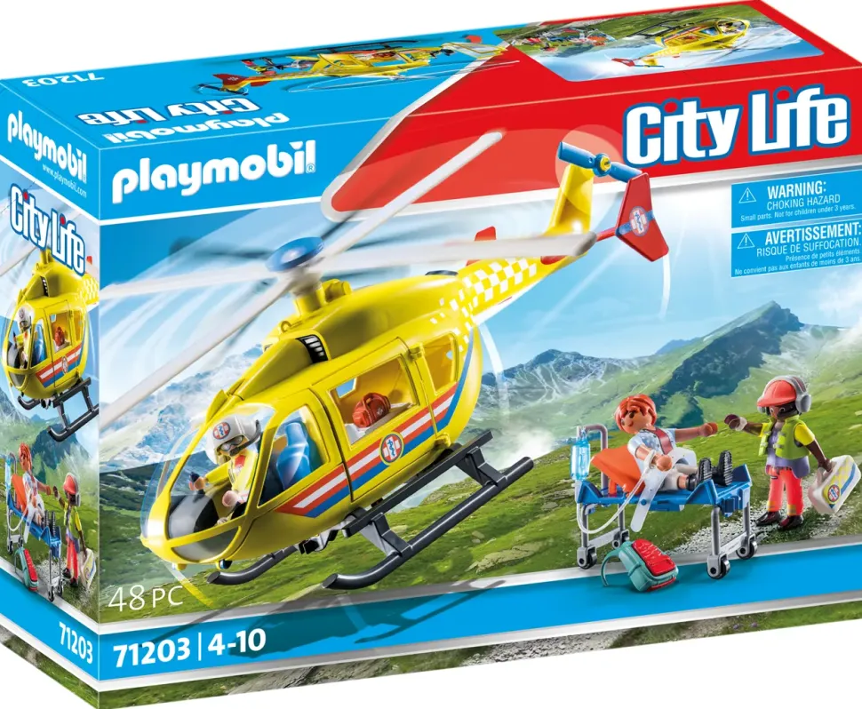 Playmobil City Life 71203 Elicottero Di Soccorso Per Bambini Dai 4 Anni In Su