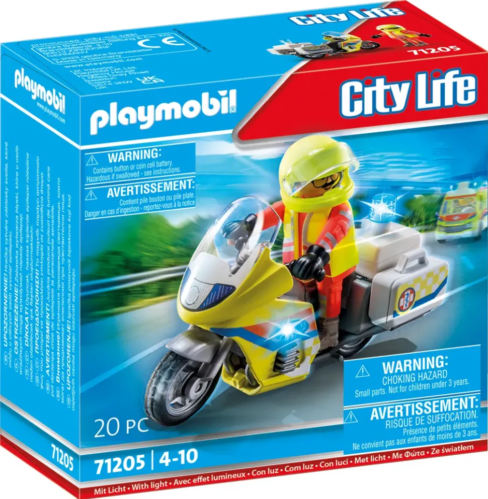Playmobil City Life 71205 Soccorritore Con Moto Per Bambini Dai 4 Anni In Su