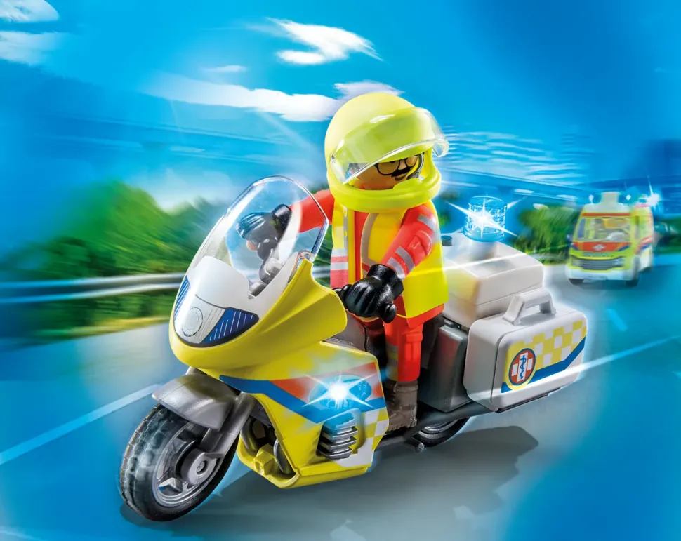 Playmobil City Life 71205 Soccorritore Con Moto Per Bambini Dai 4 Anni In Su