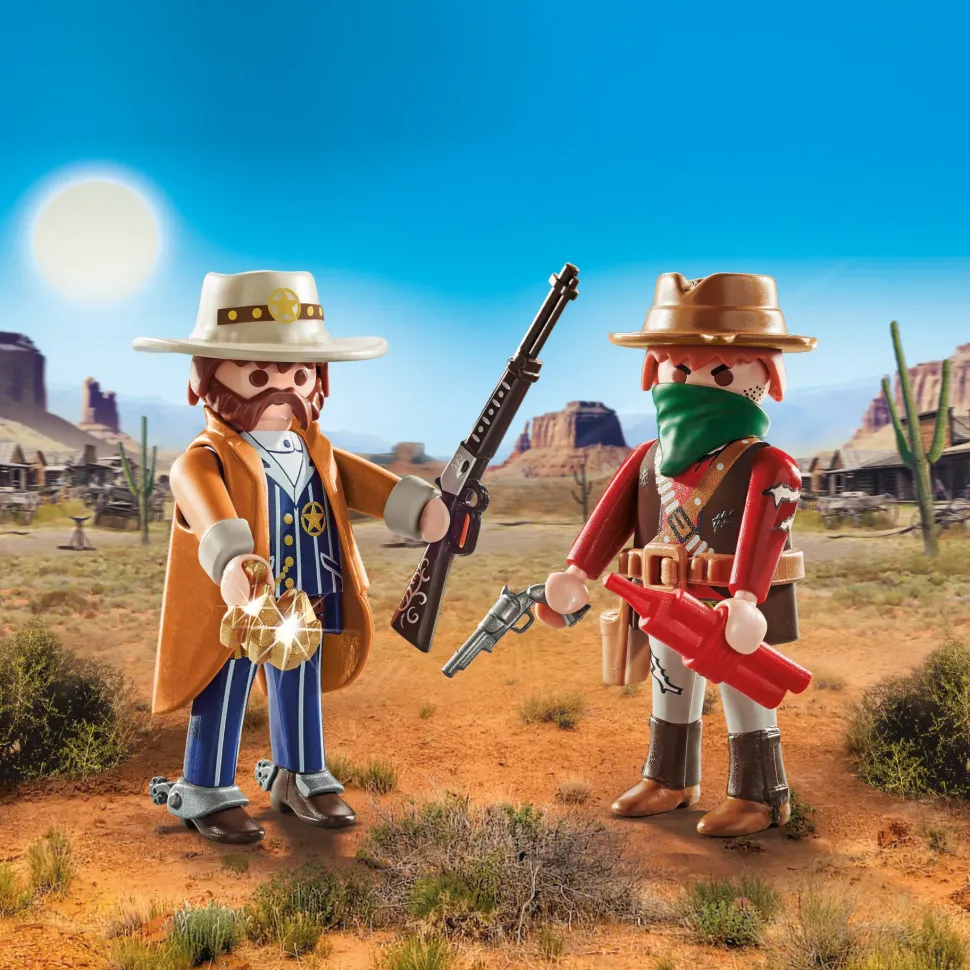 Playmobil Duo Pack 71508 Bandito E Sceriffo Per Bambini Dai 4 Anni
