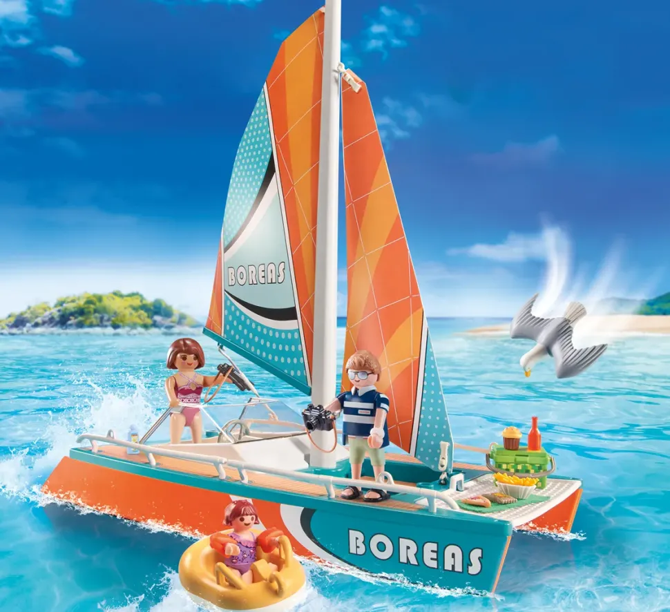 Playmobil Family Fun 71043 Promo Pack Catamarano Per Bambini Dai 4 Anni In Su