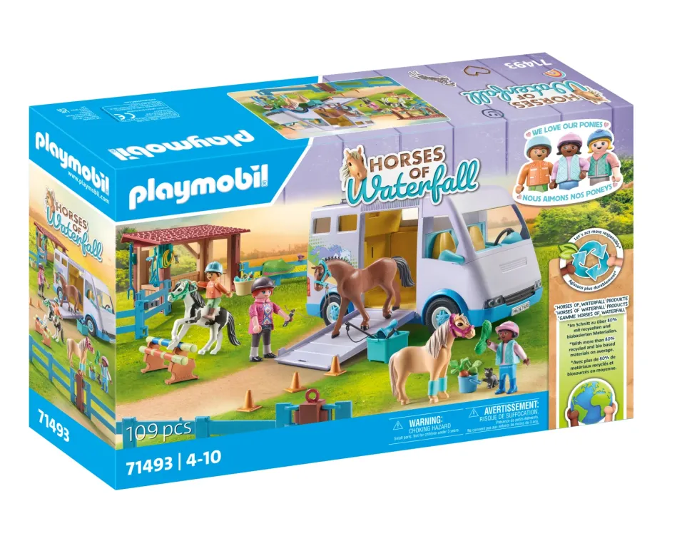 Playmobil Horse Of Waterfall 71493 Trasporto Cavalli E Stalla Per Bambini Dai 4 Anni