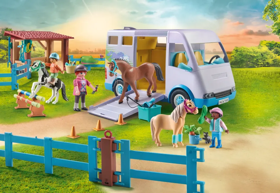 Playmobil Horse Of Waterfall 71493 Trasporto Cavalli E Stalla Per Bambini Dai 4 Anni