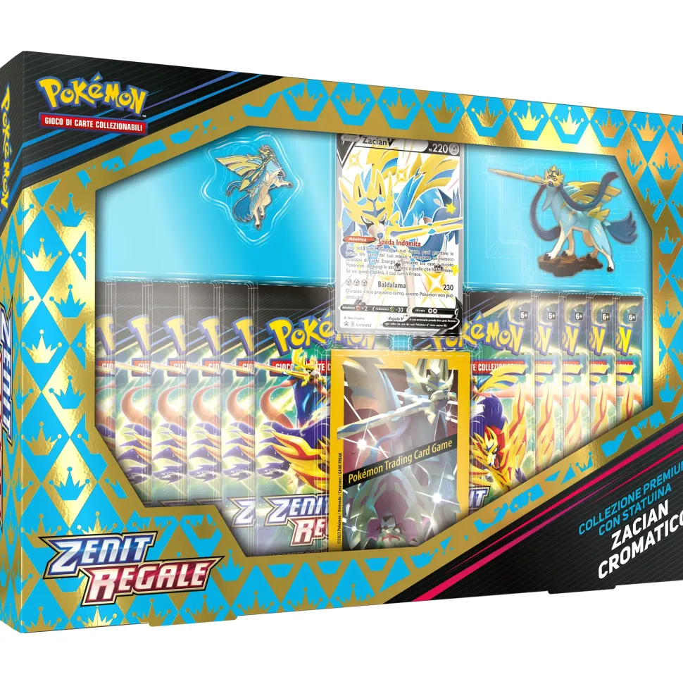 Pokemon Collezione Premium Statuina Zacian/Zamazenta Cromatico Zenit Regale