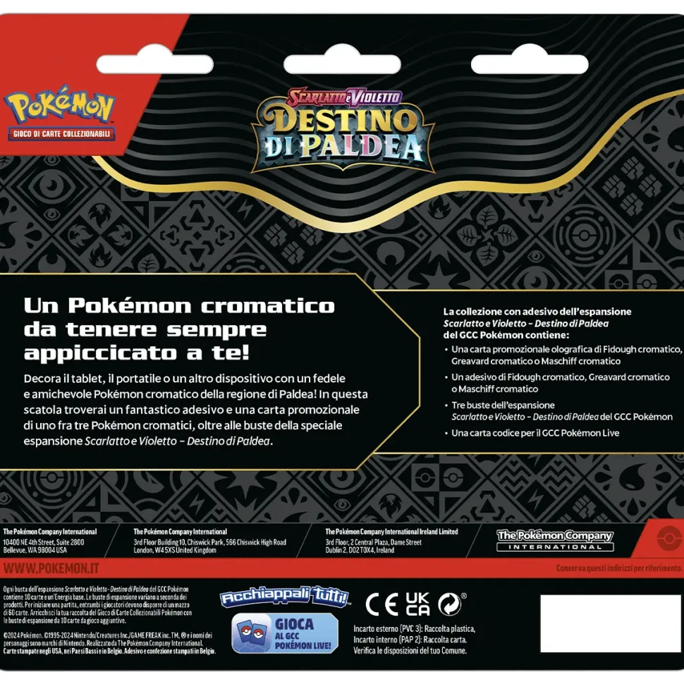 Pokemon Destino Di Paldea Collezione Con Adesivo