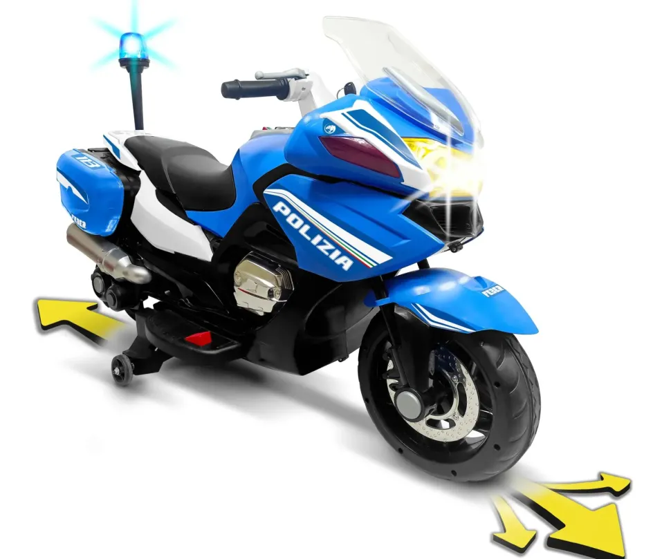 Polizia Di Stato Moto 12V, Moto Elettrica Polizia Di Stato Con Luci E Suoni, Per Bambini/E Da 3 Anni