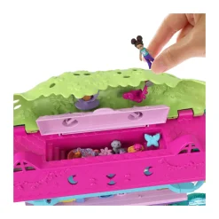 Polly Pocket Pollyville Casa Sull'Albero Dei Cuccioli, Playset A 5 Piani, 15+ Pezzi Gioco: 2 Bambole, Veicolo, 4 Animali E Accessori, Giocattolo Per Bambini 4+ Anni