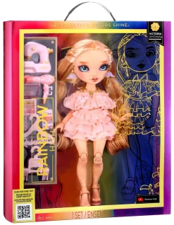 Rainbow High Fashion Doll Serie 5: Victoria Whitman. Bambola Rosa Chiaro Con Vestito Alla Moda E Oltre 10 Accessori Di Gioco Colorati