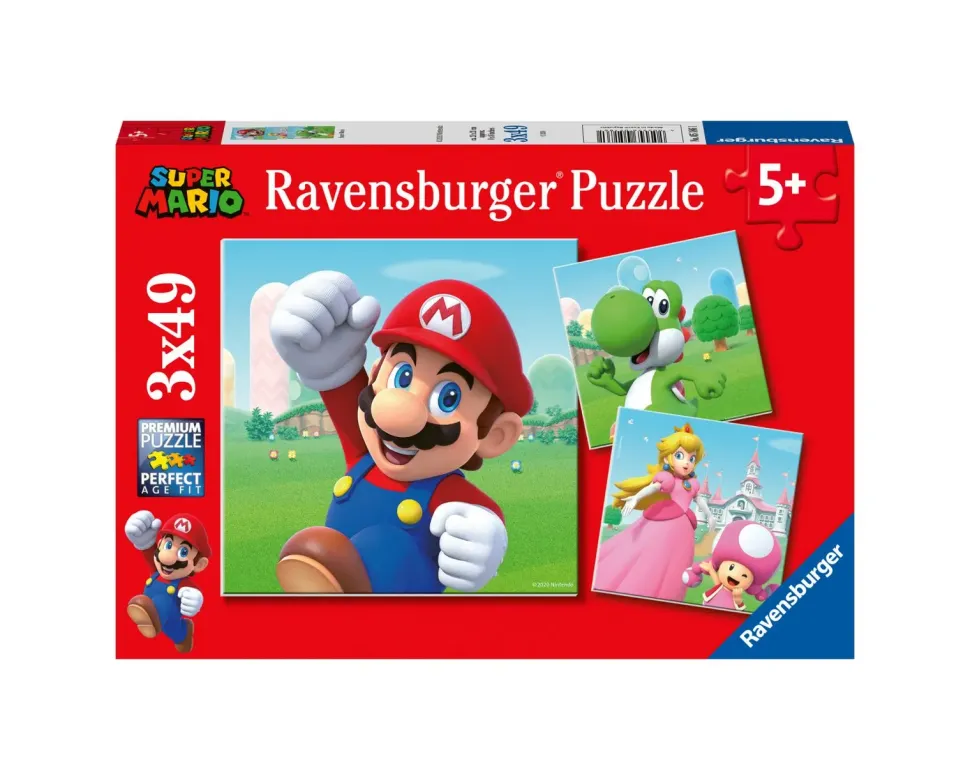 Ravensburger 3 Puzzle 49 Pezzi Super Mario