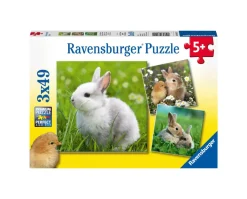 Ravensburger 3 Puzzle 49 Pezzi Teneri Coniglietti