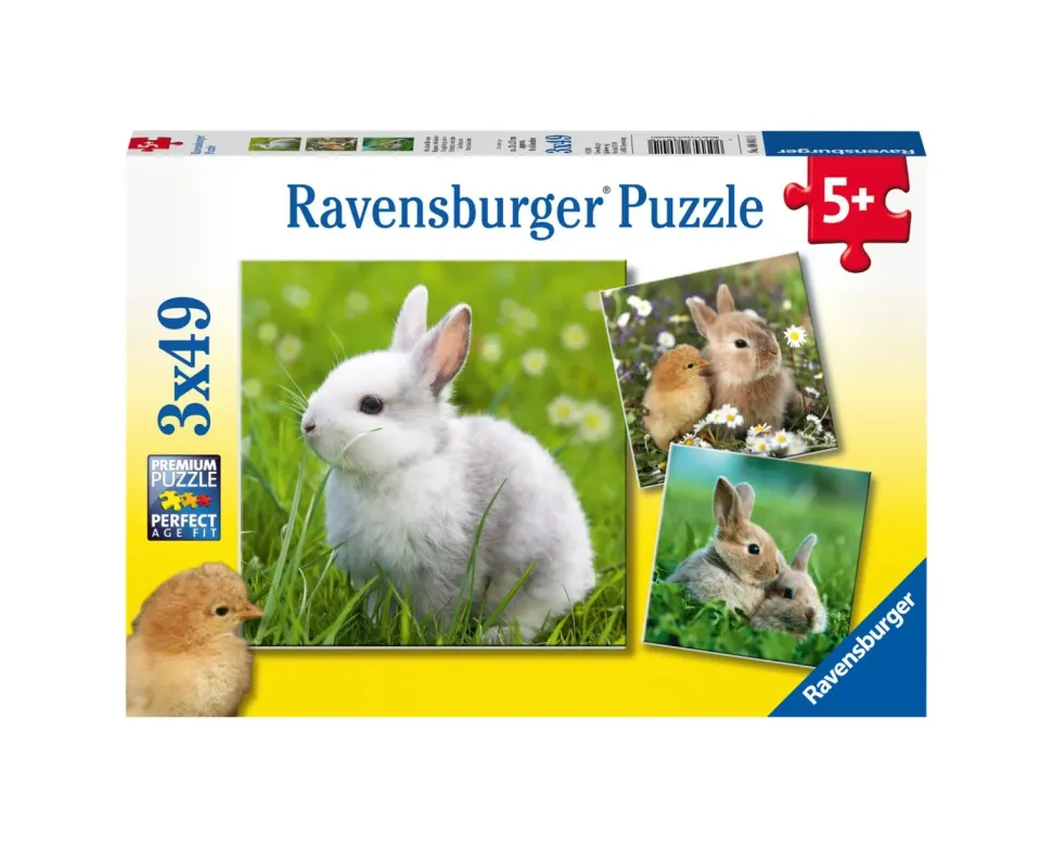 Ravensburger 3 Puzzle 49 Pezzi Teneri Coniglietti