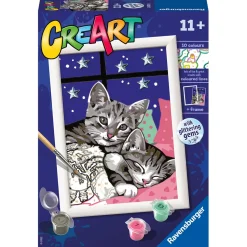 Ravensburger Creart Per Bambini, Kit Per Dipingere Con I Numeri, 11+, Serie E, Dolci Gattini