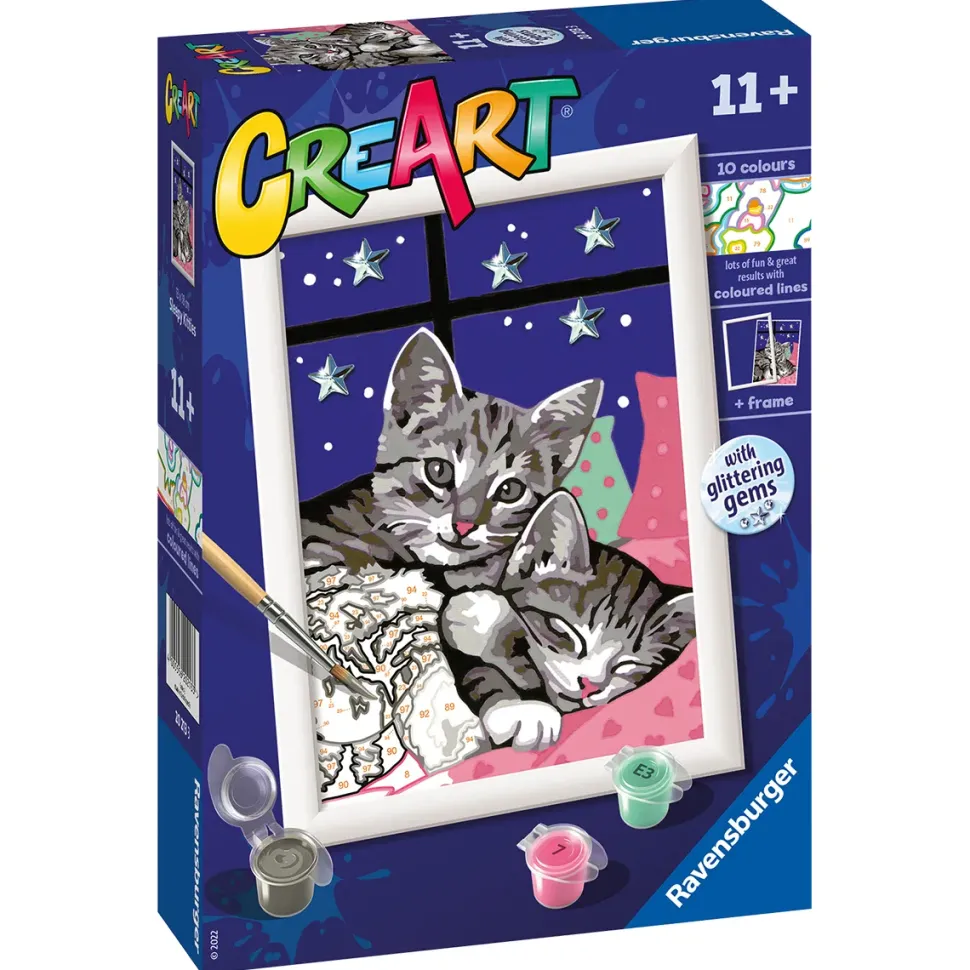 Ravensburger Creart Per Bambini, Kit Per Dipingere Con I Numeri, 11+, Serie E, Dolci Gattini