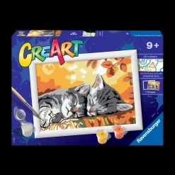 Ravensburger Creart Per Bambini, Kit Per Dipingere Con I Numeri, 9+, Serie E, Gattini In Autunno